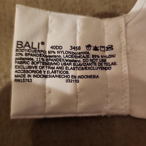 Bali Cool Comfort Bra 40DD White Wireless Lined NWT 3458 - Picture 5 of 5